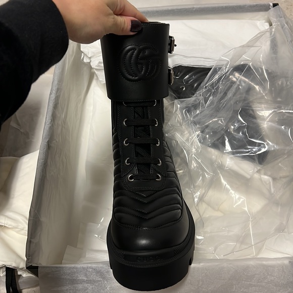 Lightly Used Gucci Frances Combat Boots - Picture 7 of 9